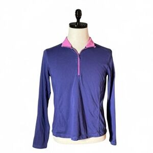 Horny Toad Womens Medium Purple Quarter Zip Pullover Long Sleeve Top Outdoor